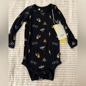 NWT- Kyte Baby Black Harry Potter Themed Baby Onesie